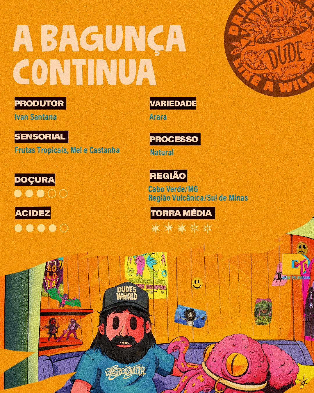 Café A BAGUNÇA CONTINUA (Frutas Tropicais, Mel e Castanha)