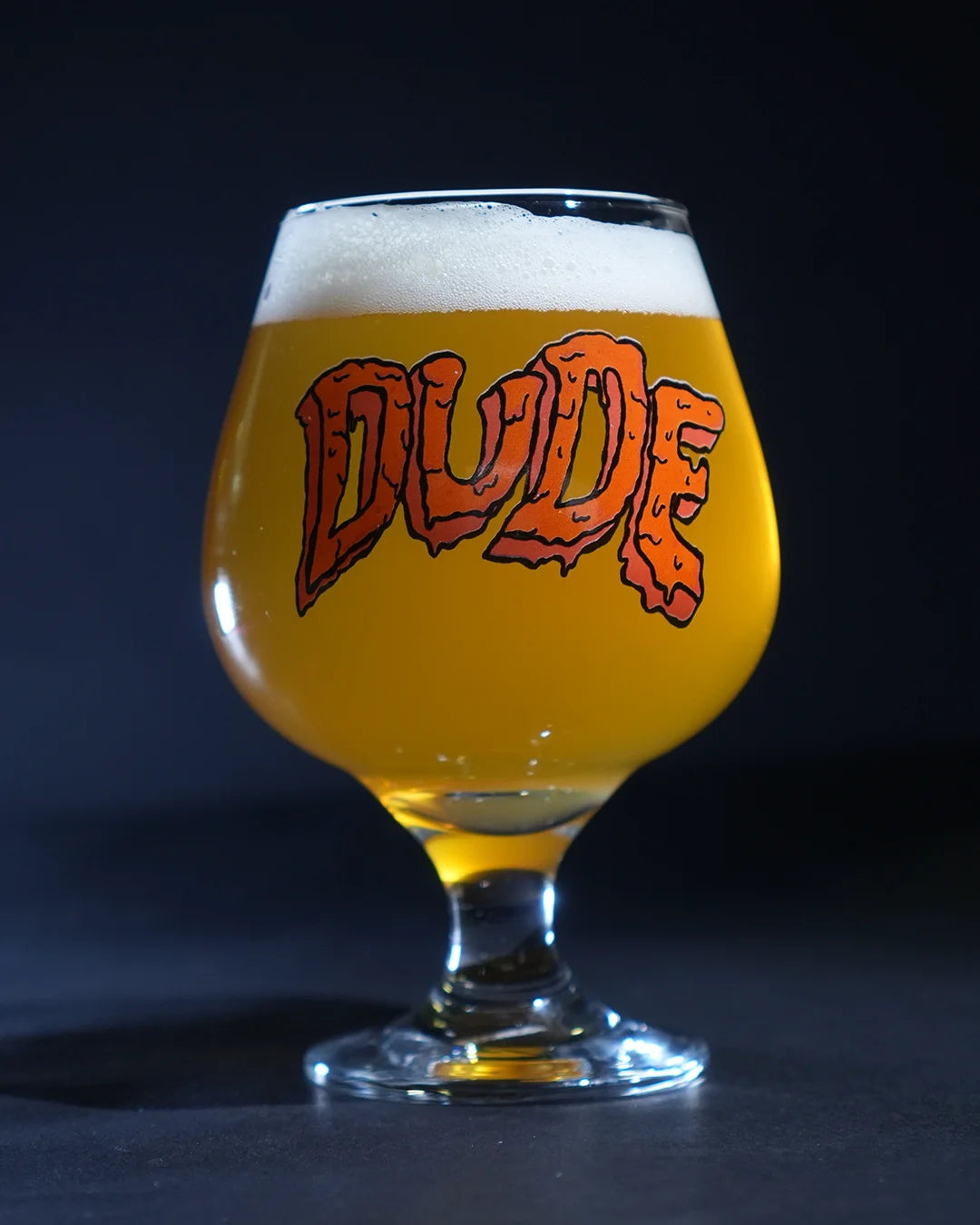 Taça Snifter  Vidro Logo Dude Toxic Laranja 330mL